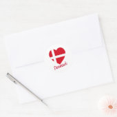 Sticker Rond Danemark - Coeur du drapeau (Enveloppe)