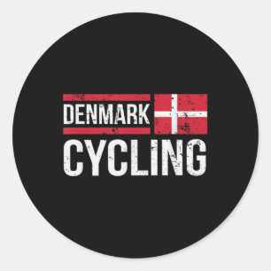 Sticker Rond Danemark Cycliste Cycliste Vélo Course Danoise