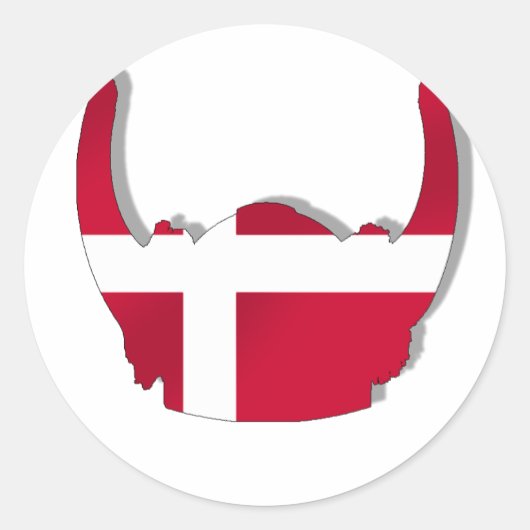 Sticker Rond Danemark Danois Viking Dansk Casque (Devant)