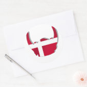 Sticker Rond Danemark Danois Viking Dansk Casque (Enveloppe)