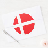 Sticker Rond Danemark, drapeau (Enveloppe)