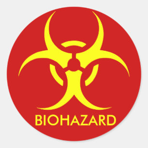 Sticker Rond danger biologique ! danger d'alerte