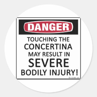 Sticker Rond Danger Concertina