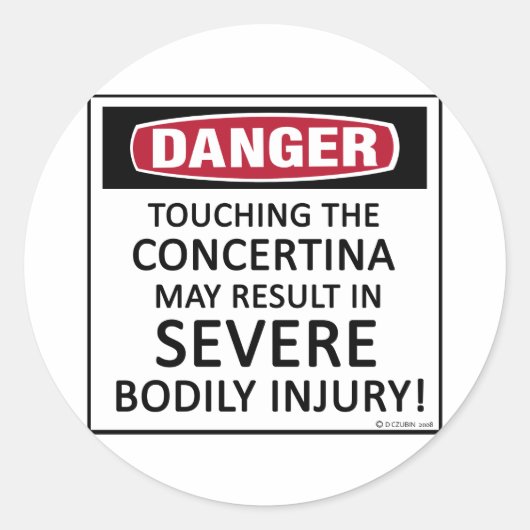 Sticker Rond Danger Concertina (Devant)