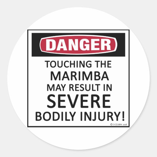 Sticker Rond Danger Marimba (Devant)