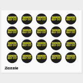 Sticker Rond Danger Restez en dehors (Feuille)