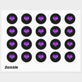 Sticker Rond Danielle en violet (Feuille)