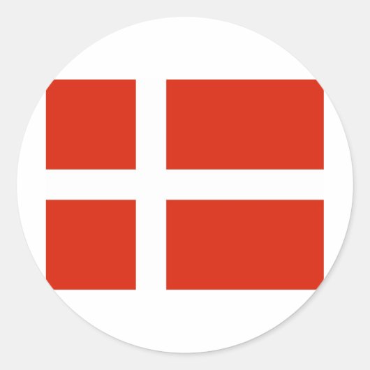 Sticker Rond Dannebrog; Drapeau officiel du Danemark (Devant)