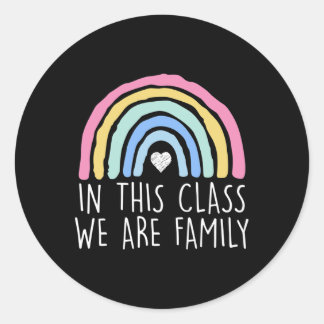 Sticker Rond Dans cette classe, nous sommes une famille, l'élèv