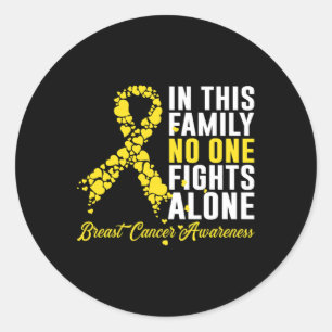 Sticker Rond Dans Cette Famille Personne ne combat seul Jeune E