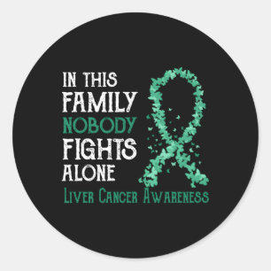 Sticker Rond Dans Cette Famille, Personne Ne Lutte Seul Cancer