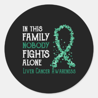 Sticker Rond Dans Cette Famille, Personne Ne Lutte Seul Cancer 