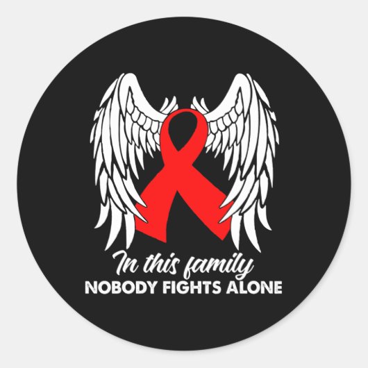 Sticker Rond Dans Cette Famille Personne Ne Lutte Seul Cancer D (Devant)