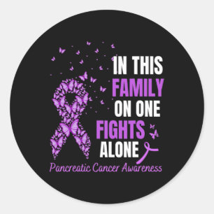 Sticker Rond Dans cette famille, personne ne se bat seul Pancre