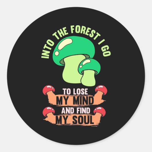Sticker Rond Dans La Forêt Champignons Hunter Go (Devant)