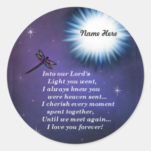 Sticker Rond Dans la libellule légère