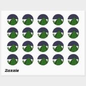 Sticker Rond Dans le froid de l'hiver (Feuille)
