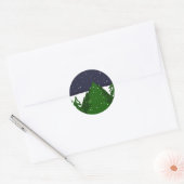 Sticker Rond Dans le froid de l'hiver (Enveloppe)
