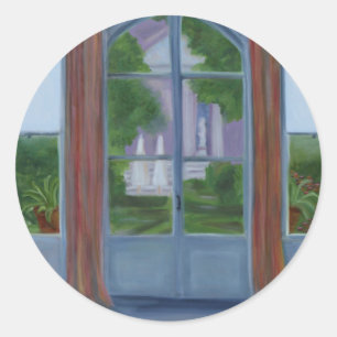 Sticker Rond "Dans le jardin "