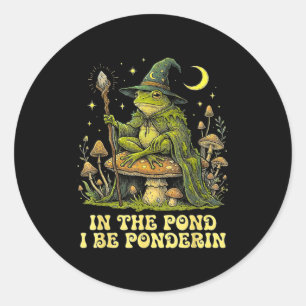 Sticker Rond Dans le Nd je serai Nderin blague sagesse grenouil
