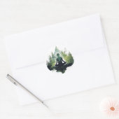 Sticker Rond Dans le silence | Méditation en forêt (Enveloppe)