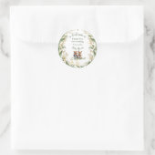 Sticker Rond Dans les bois : le Merci du Baby shower (Sac)