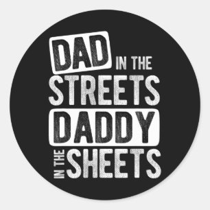 Sticker Rond Dans Les Rues Papa Dans Les Feuilles Meilleur Papa