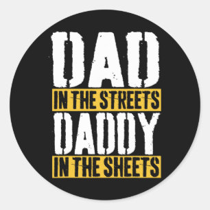 Sticker Rond Dans Les Rues Papa Dans Les Feuilles Père39s Jour