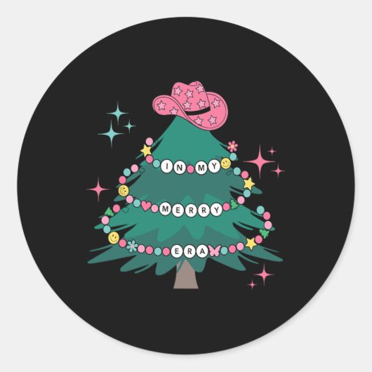 Sticker Rond Dans Ma Joyeuse Époque Noël Noël Noël Noël Arbre O (Devant)