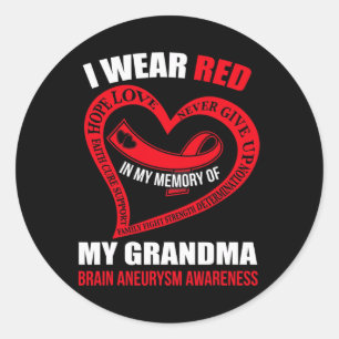 Sticker Rond Dans ma mémoire de ma grand-mère BRAIN ANEURYSM AW