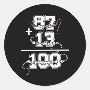Sticker Rond Dans Mes 100 Jours D'École Époque Amicale Drôle Br