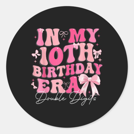 Sticker Rond Dans mon 10e anniversaire Era Double chiffres Coqu (Devant)