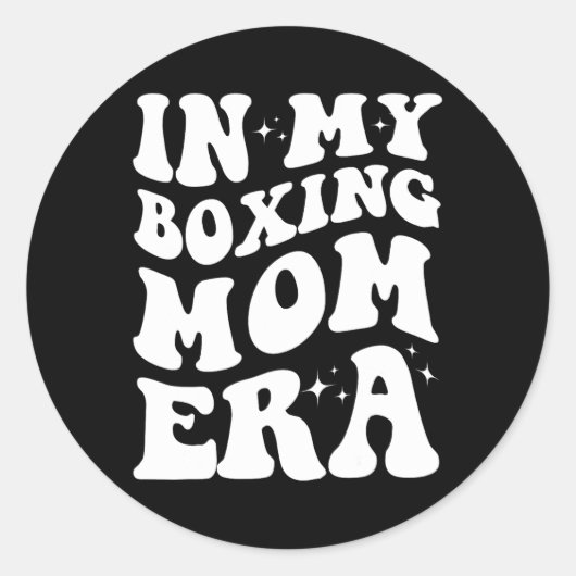 Sticker Rond Dans Mon Boxing Maman Era Chemise Drôle Boxe Maman (Devant)