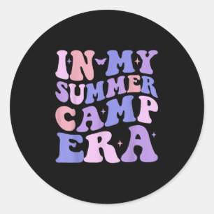 Sticker Rond Dans Mon Époque De Camp D'Été Campi De Vacances D'