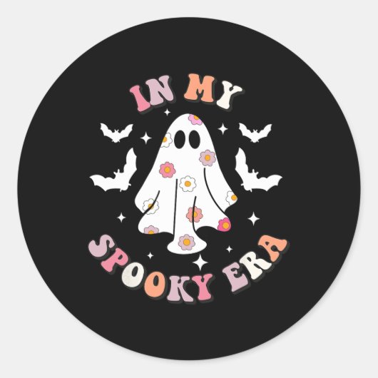 Sticker Rond Dans Mon Époque Éffrayante Rétro Super Mignonne Gh (Devant)