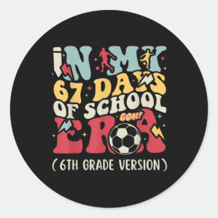 Sticker Rond Dans Mon Ère De 67 Jours D'école Mème Enfants Jeun