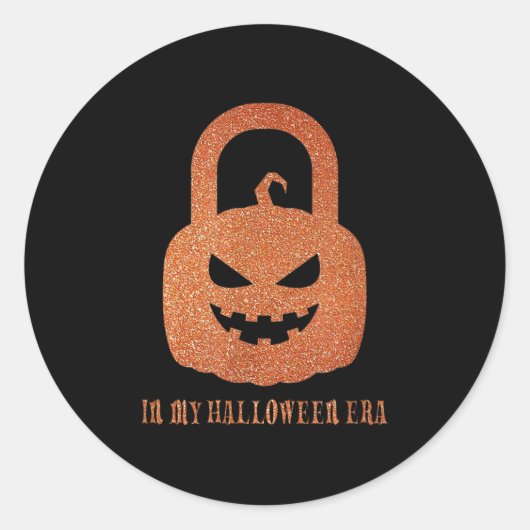 Sticker Rond Dans mon ère d'Halloween, citrouille Show girl Drô (Devant)