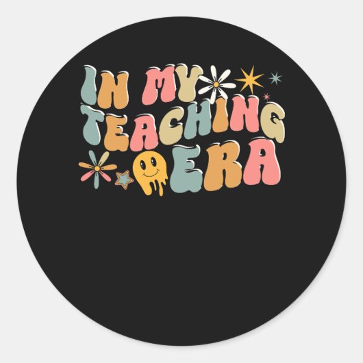 Sticker Rond Dans Mon Ere Enseignement Test d'État Retro Enseig (Devant)