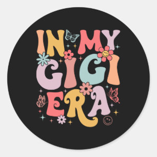 Sticker Rond Dans Mon ère Gigi Retro Super Fête des mères Papil