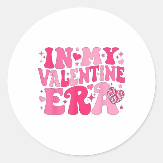 Sticker Rond Dans Mon Ère Valentine Retro Valentines Day Femmes (Devant)