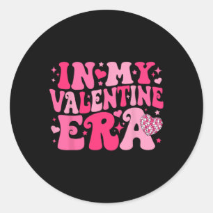 Sticker Rond Dans Mon Ère Valentine Retro Valentines Day Femmes