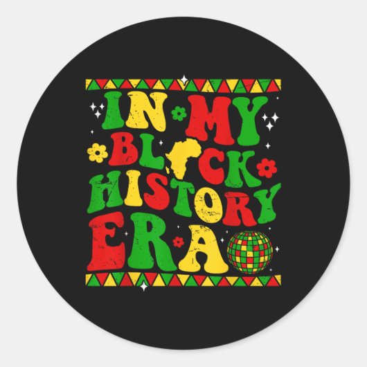 Sticker Rond Dans Mon Histoire Noire Époque Hommes Femmes Histo (Devant)