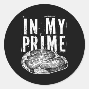 Sticker Rond Dans Mon Premier Boeuf Viande Coupe Pour Le Steak 