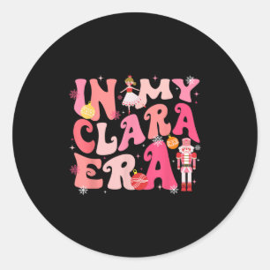 Sticker Rond Dans My Clara Era Nutcracker Xmas Pajamas de Noël