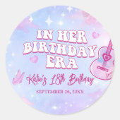 Sticker Rond Dans son anniversaire fête d'anniversaire (Devant)