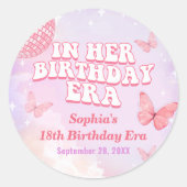 Sticker Rond Dans son anniversaire fête d'anniversaire (Devant)