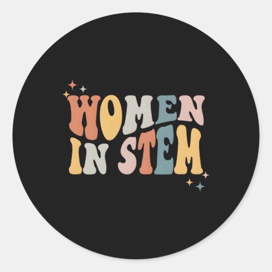 Sticker Rond Dans Stem Steminist Science Femme Ingénieur Techni (Devant)
