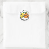 Sticker Rond Dans Une Relation Citrus Amusant Fruit Pun (Sac)