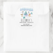 Sticker Rond Danse Animaux de forêt Noël Aquarelle Biz (Sac)