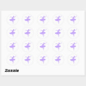 Sticker Rond Danse Ballerina en Lilac Periwinkle (Feuille)
